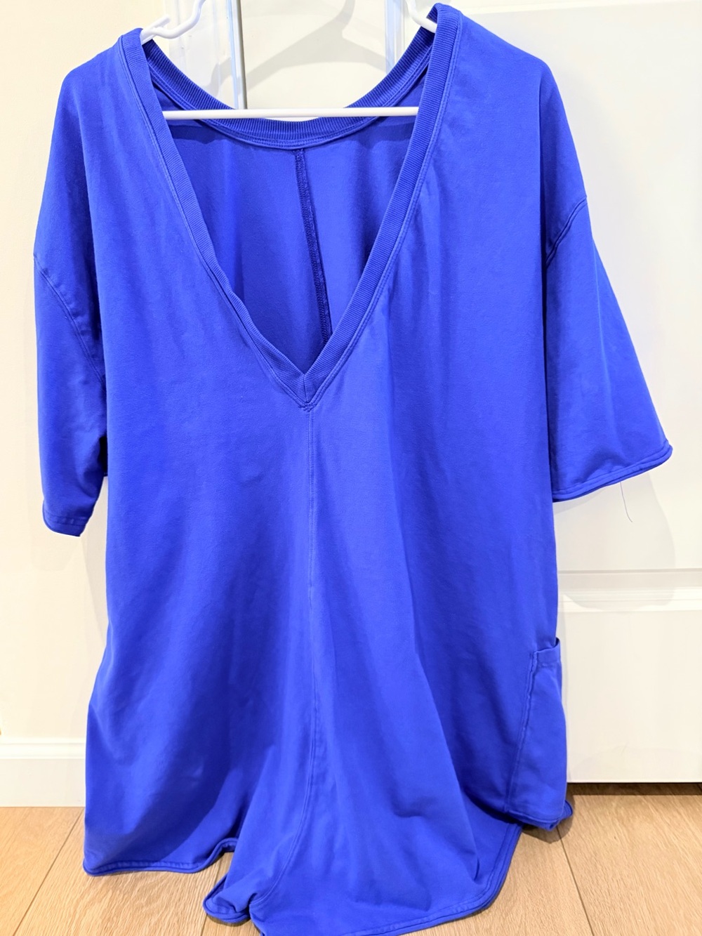 Free People Movement Hot Shot Romper -Blue Short Sleeve with Pockets - Picture 4 of 9